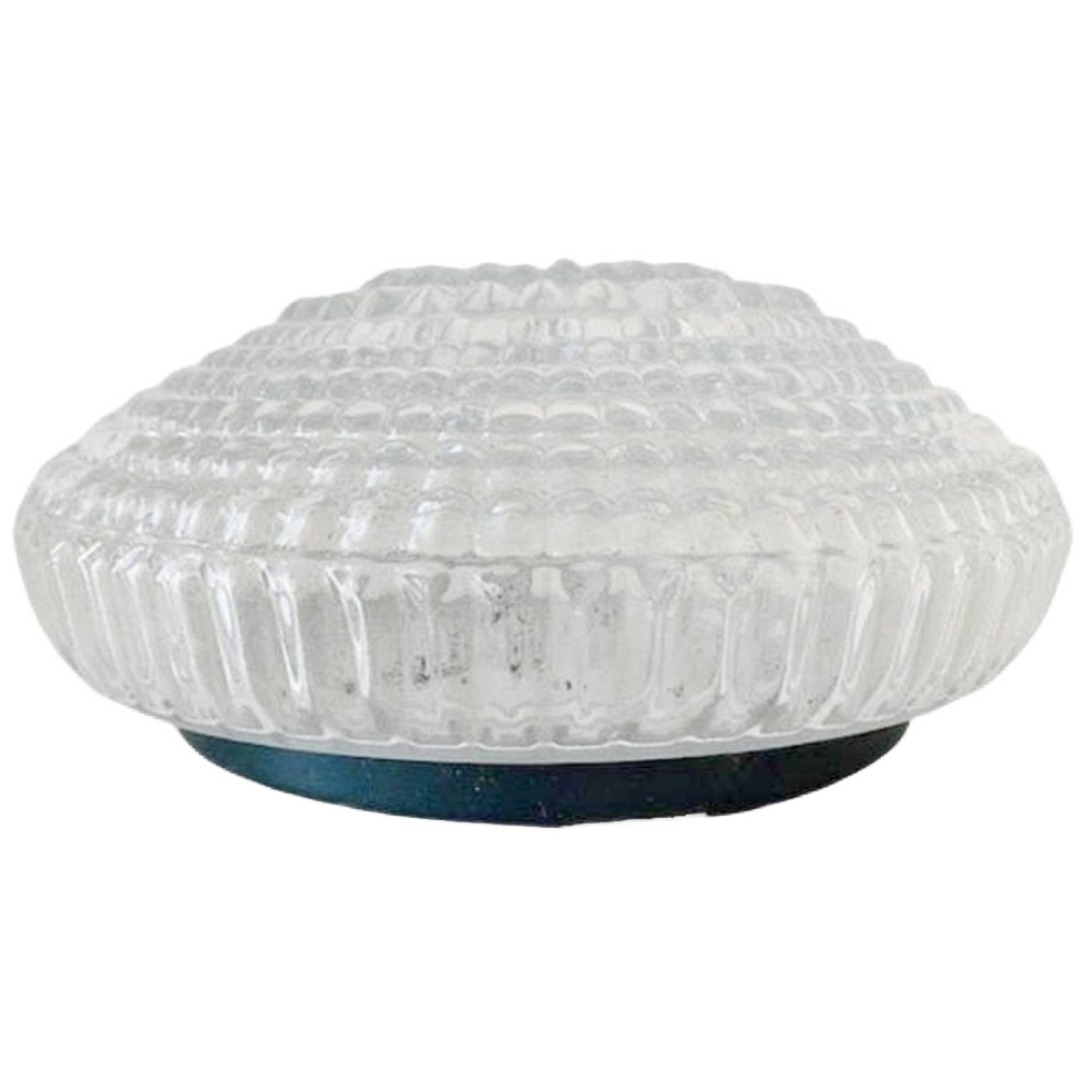 Mid-century Ronde Glazen Plafondlamp Bubbelglas 1960’s image 1