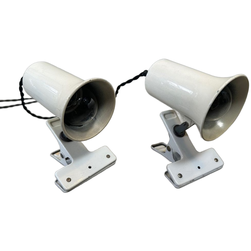 2x Vintage Industriële Klemspot (wit) – Lita image 1