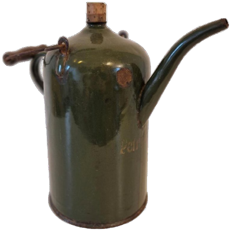 Antieke Groene Petroleum Kan Emaille image 1