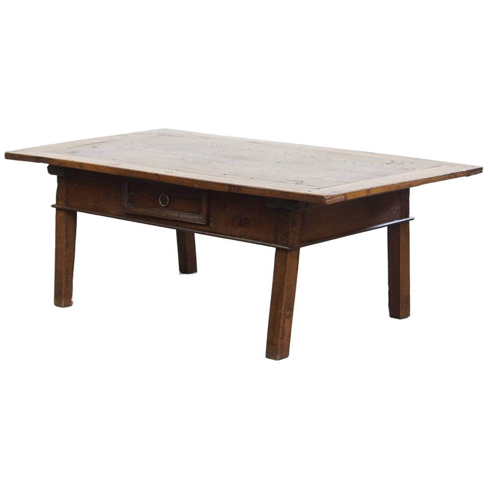 Karaktervolle Antieke Zuid Europese Kastanjehouten Salontafel Uit De 18e Eeuw Met Een Lade image 1