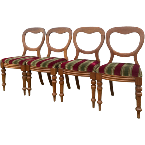 Set Van Vier Antiek Mahonie Eetkamerstoelen image 1