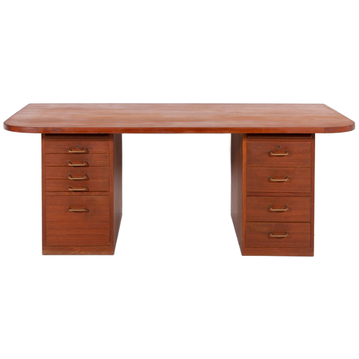 1960’S Danish Mid-Century Modern Teak Desk From Frode Holm image 1