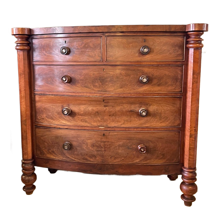 Antiek Engels Mahonie 5 Ladenkast, 133 Cm Breed image 1