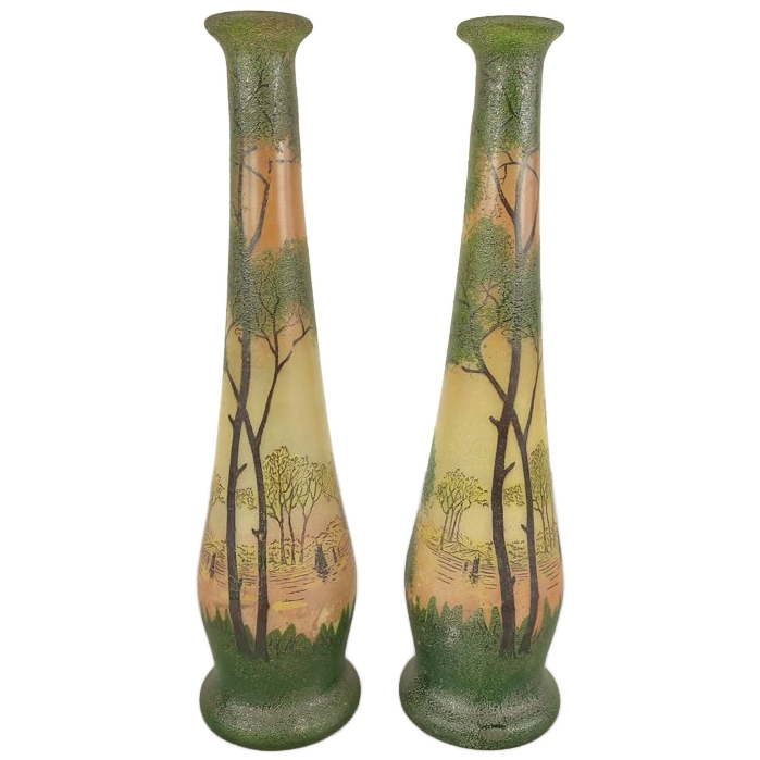 Duo Art Nouveau Vazen François Th. Legras image 1
