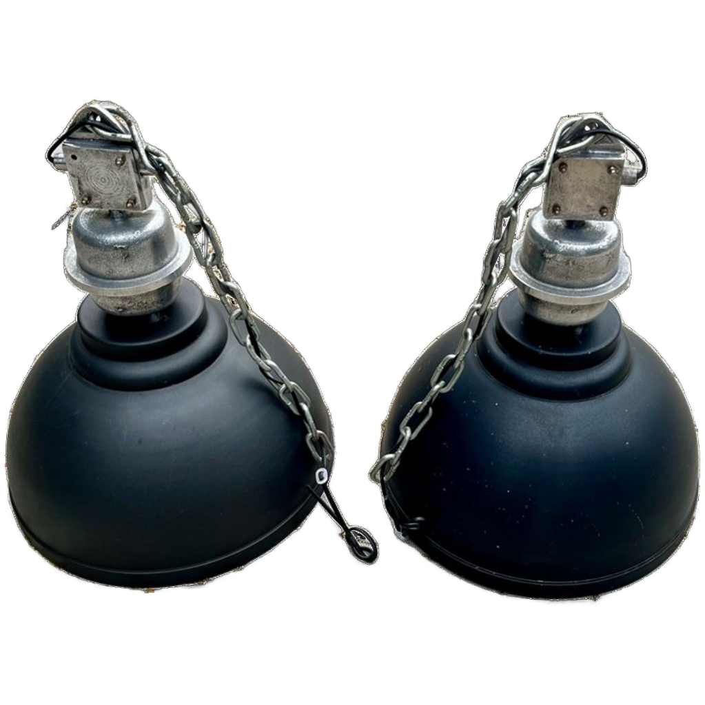 2x Zwarte Industriële Hanglamp image 1