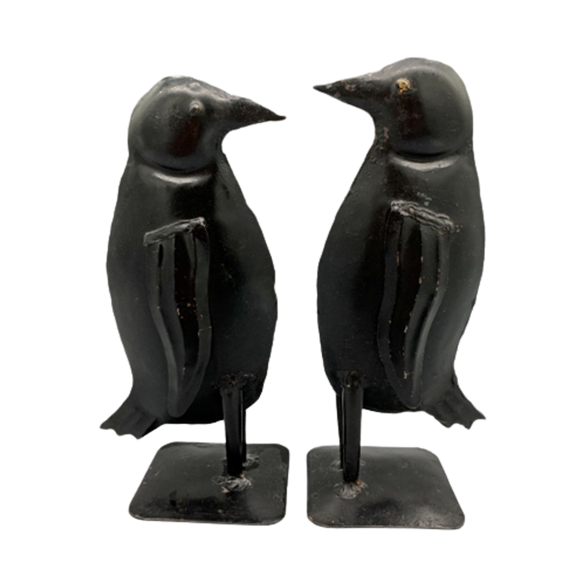 Set Vintage Metalen Pinguïns Zwart Handgemaakt image 1