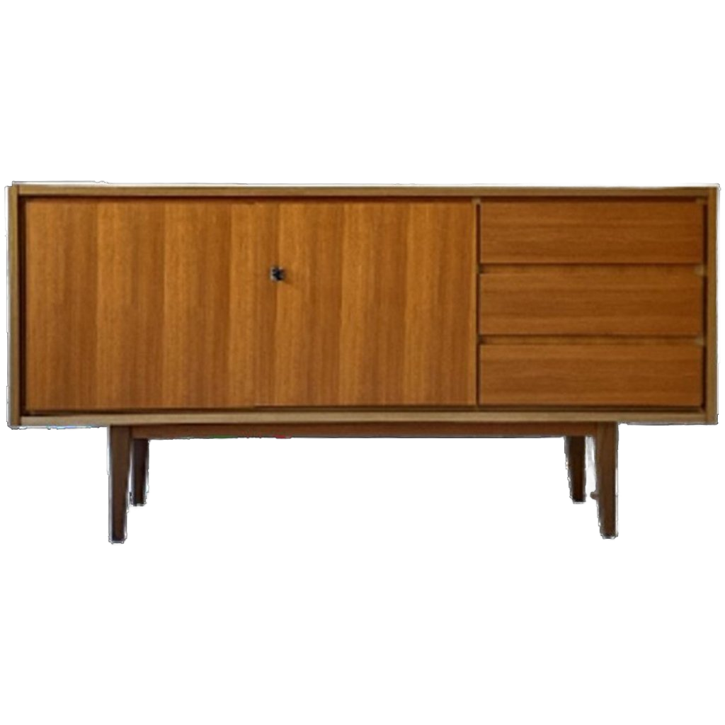 Vintage Houten Dressoir Met 3 Lades En 2 Deurtjes image 1
