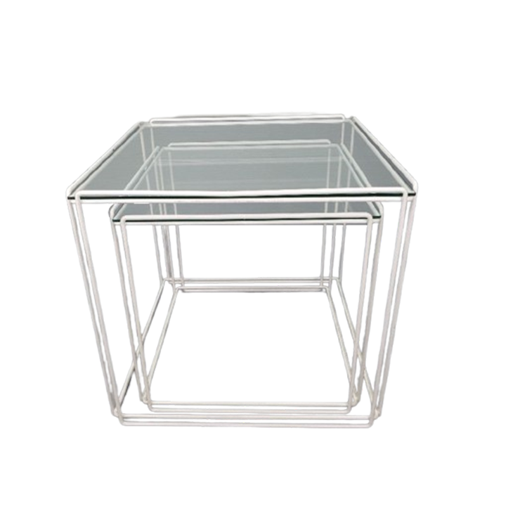 Max Sauze Bijzettafel. Vintage Salontafel 'isocele' Wit. image 1