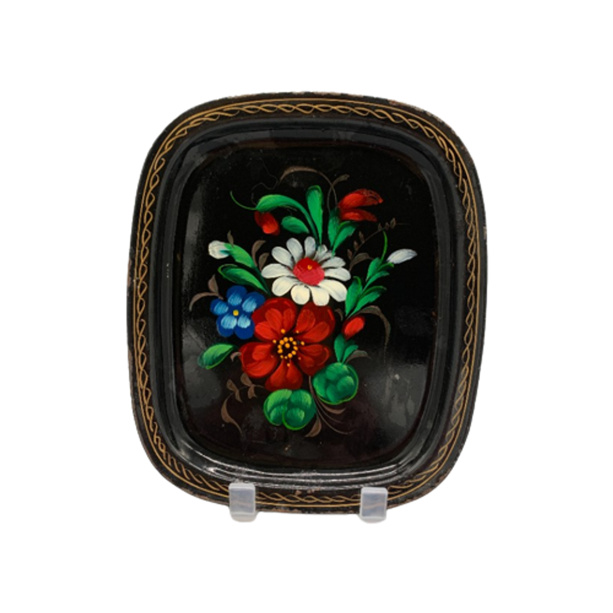 Handbeschilderd Dienblad Metaal Bloemdecor image 1