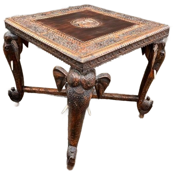 Summer Sale! Antieke Anglo Indian Olifant Tafel Vintage image 1