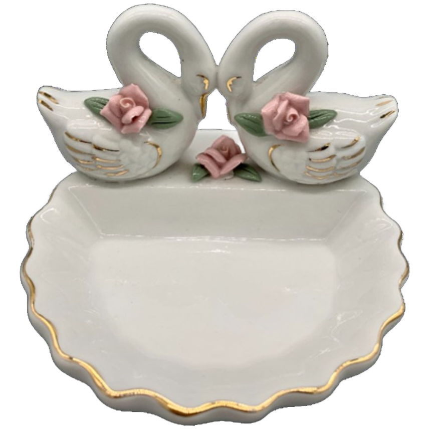 Vintage Kitsch Zeepbakje Zwanen image 1
