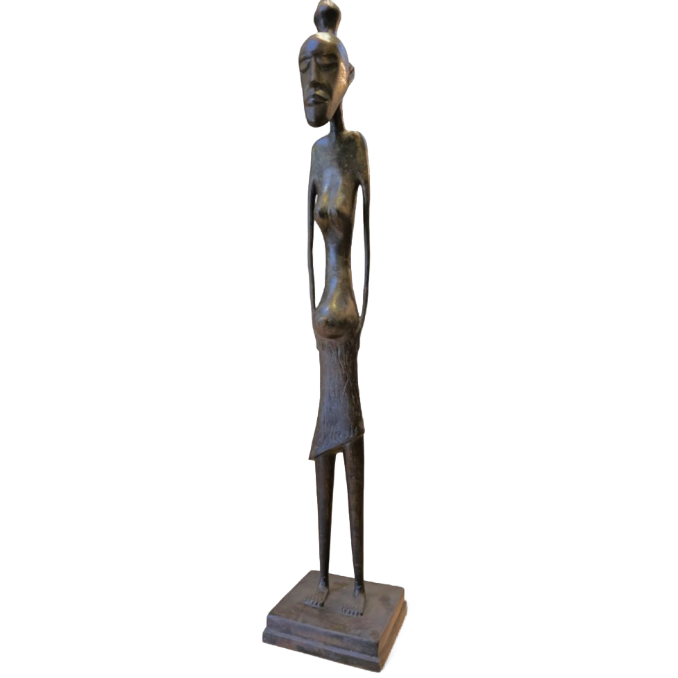 African Bronze Figure Sculpture 1970s image 1
