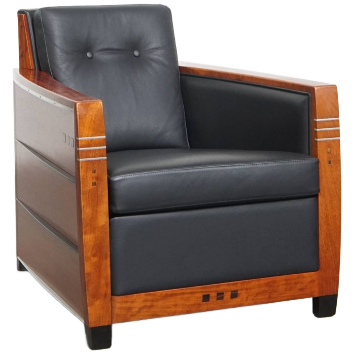 Luxe Art Deco Schuitema Design Fauteuil Model Frank Uit De Decoforma Serie Met Zwart Leer image 1