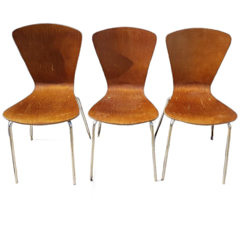 Opruiming! Set Van 3 Deens Design Vintage Vlinderstoelen. image 1