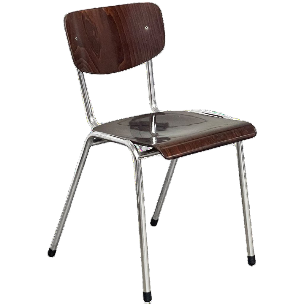 Vintage Stapelbare Stoelen Met Plywood Zitting image 1