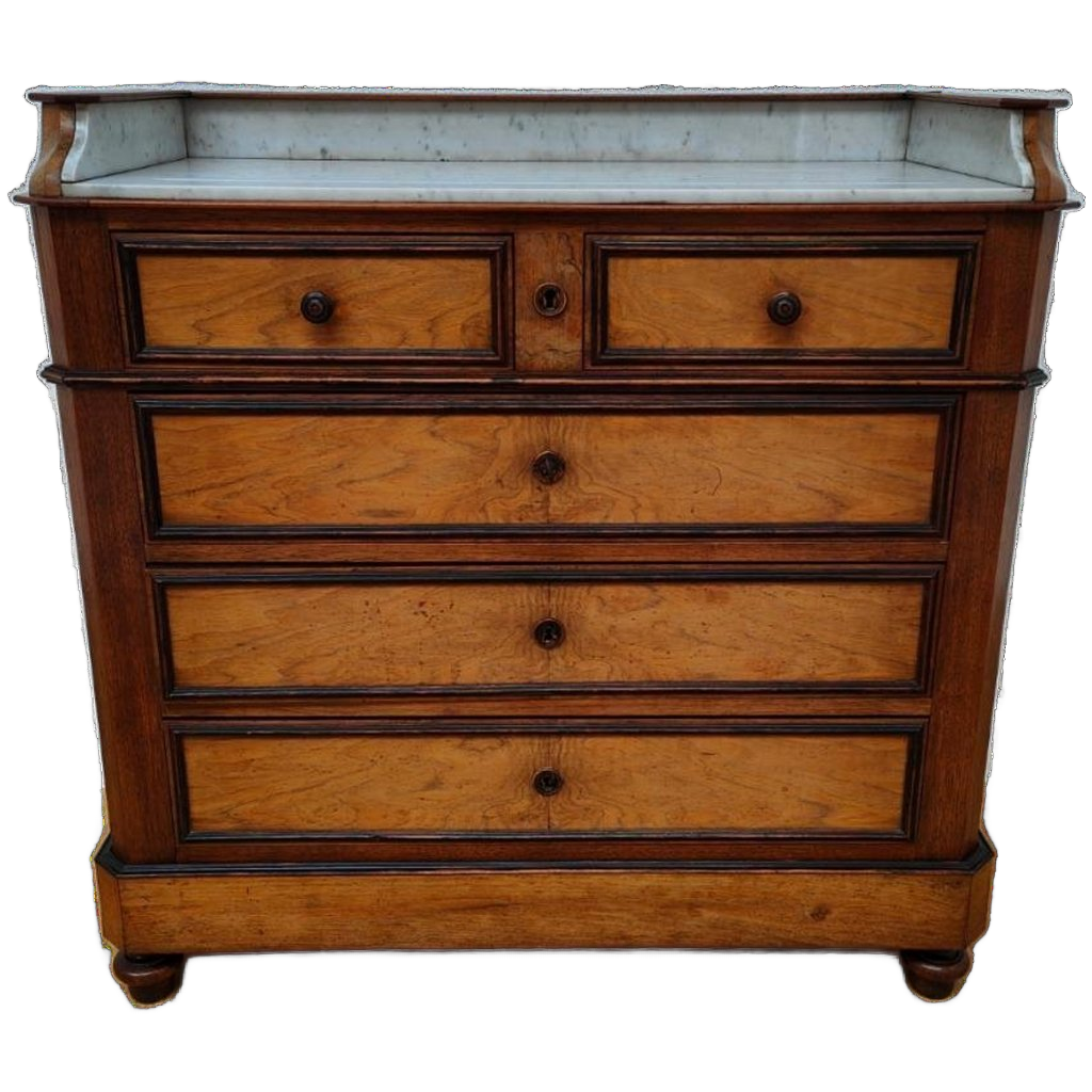 Vintage Frans Dressoir Commode Ladekast Met Marmer Blad 505 image 1