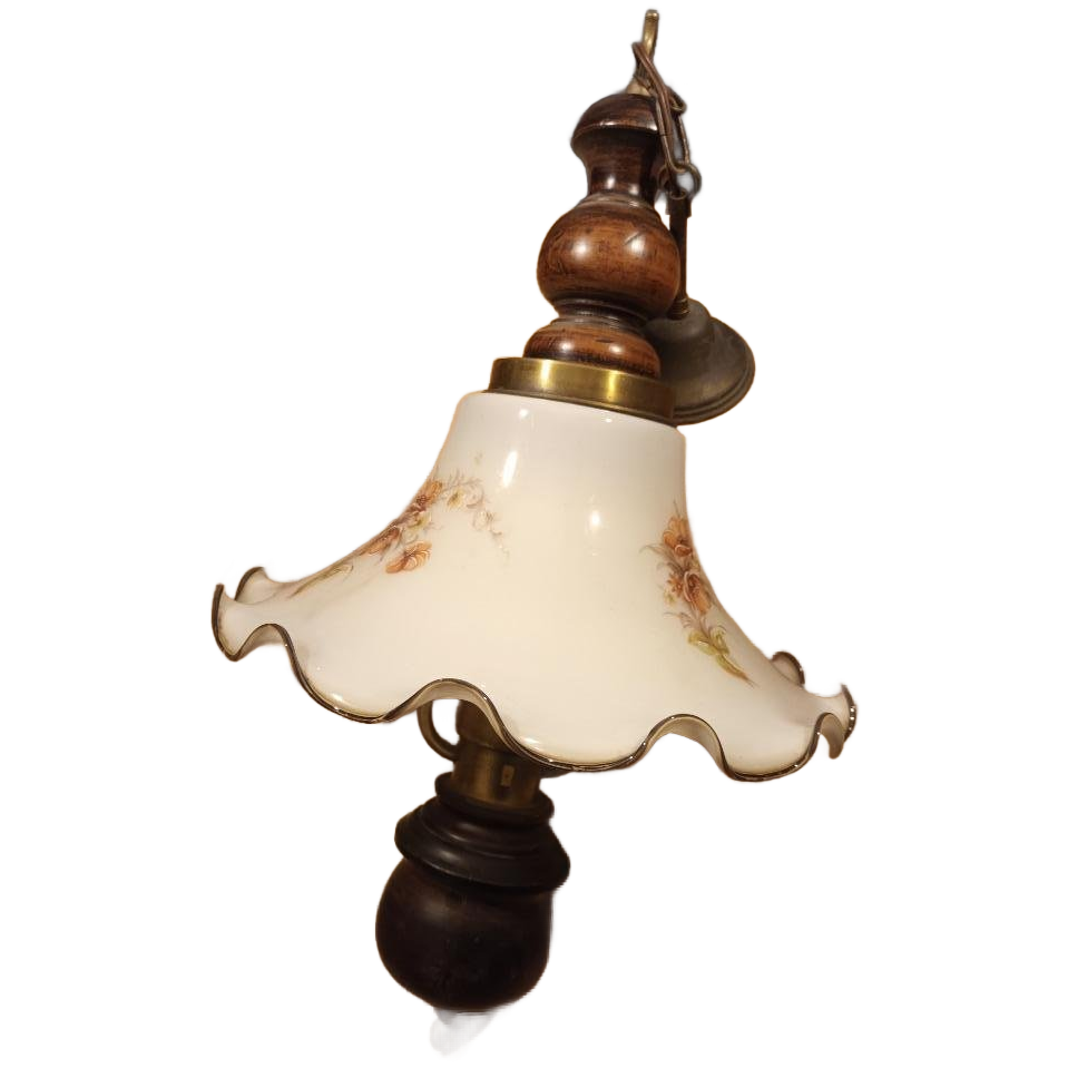 Klassiek Hanglamp Met Chique Glazen Kap image 1