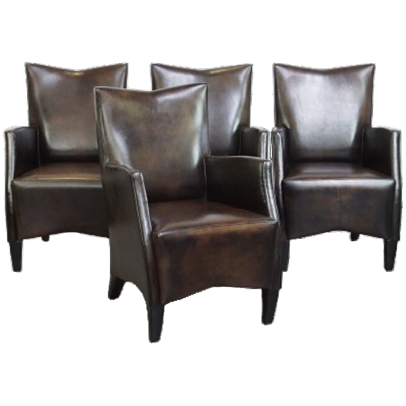 Set Van 4 Zeer Mooie Schapenleren Design Eetkamerstoelen Van Bart van Bekhoven image 1
