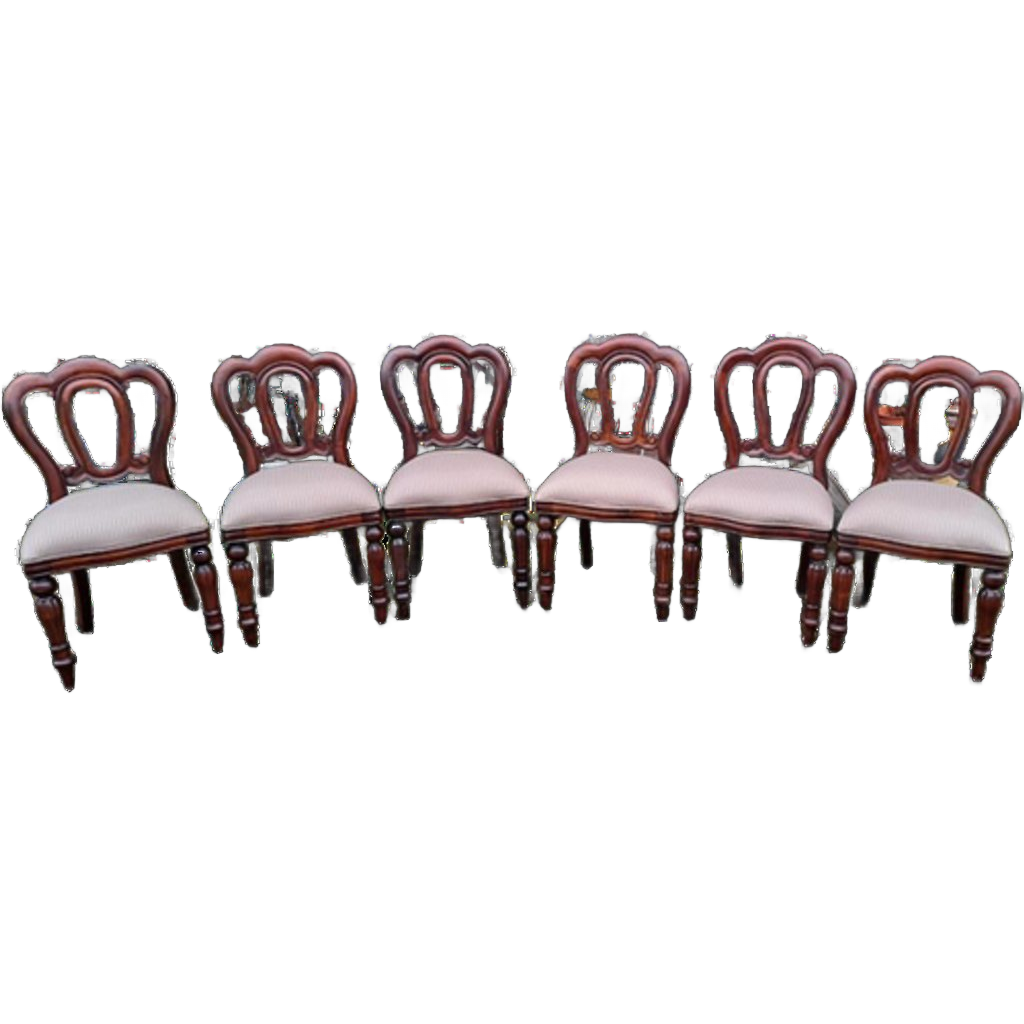 Klassieke Mahoniehouten Eetkamerstoelen Afm. 43x50 En 93 Cm image 1