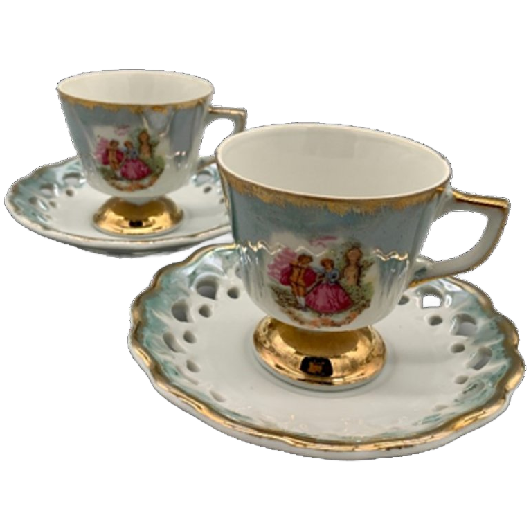 Vintage Barok Kitsch Kop En Schotels 4 Delige Set image 1