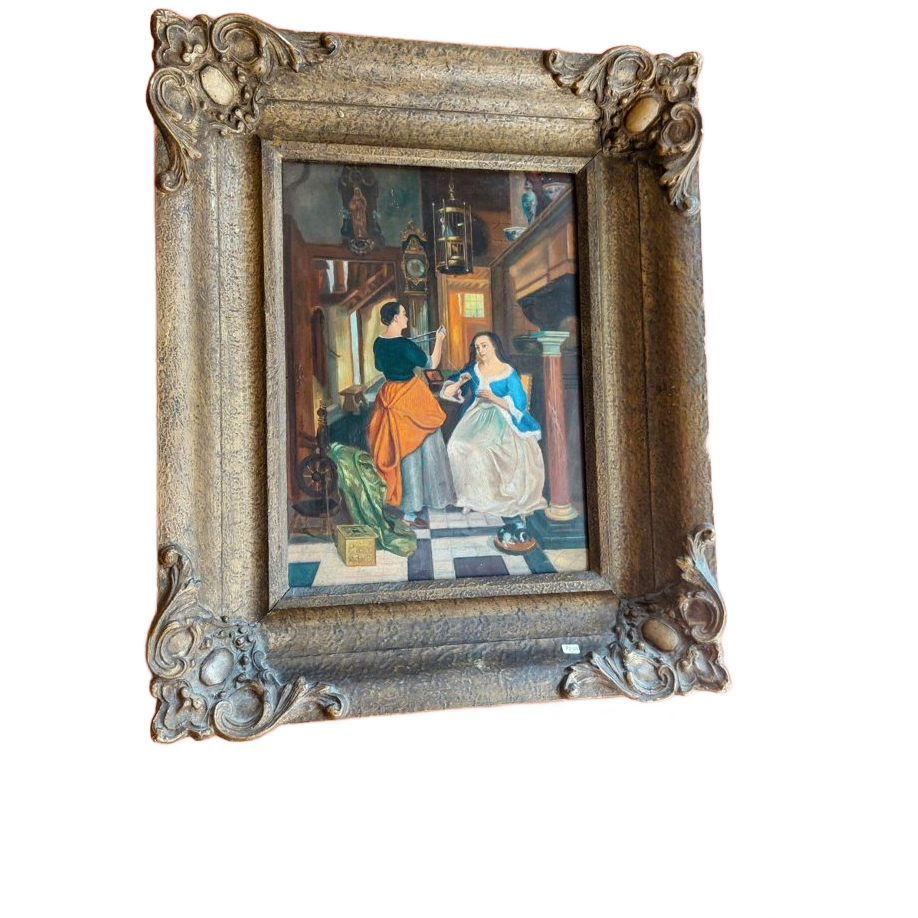 Schilderij Dames Bij Het Spinnen Wiel image 1