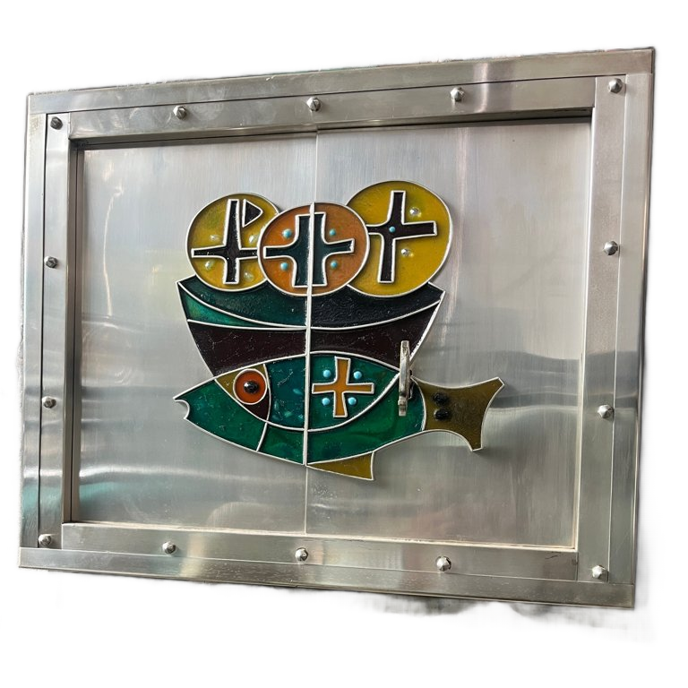 Built-in Tabernacle With Enamelled Cross And Fish Motif image 1