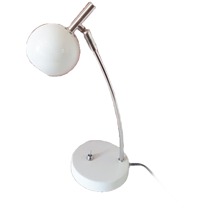 Retro Bollampje Bollamp Witte Bureaulamp Nachtlampje image 1