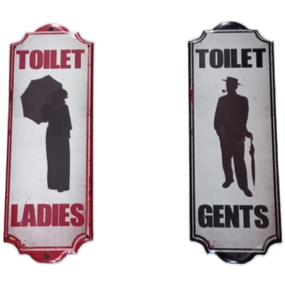 Toilet "gents - Ladies" Metalen Platen. image 1