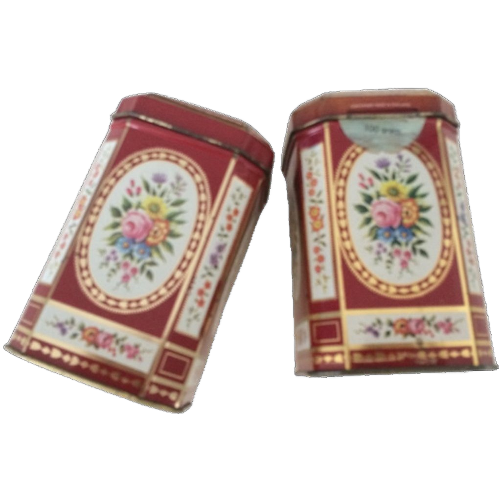 2 X Vintage Blikken Met Mooie Bloemen Design image 1