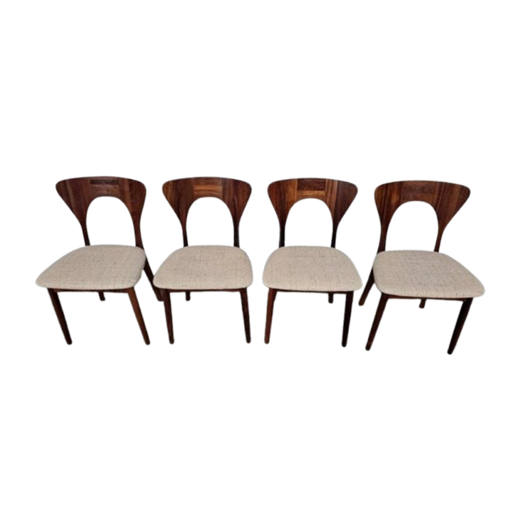 Vintage Set Van 4 Eetkamerstoelen, Nils Koefoed image 1