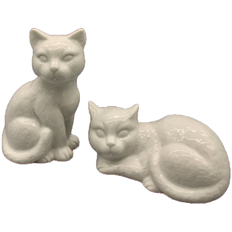 Decoratie Katten Wit Porselein Set image 1