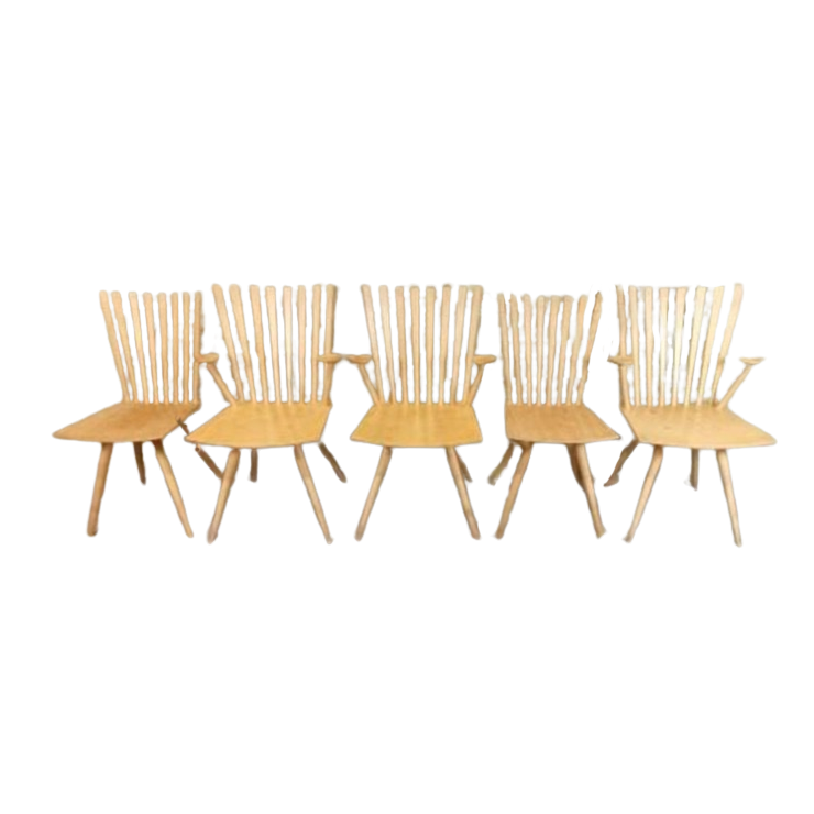Set Van 5 Deens Design 'mikado' Stoelen, Kvist image 1