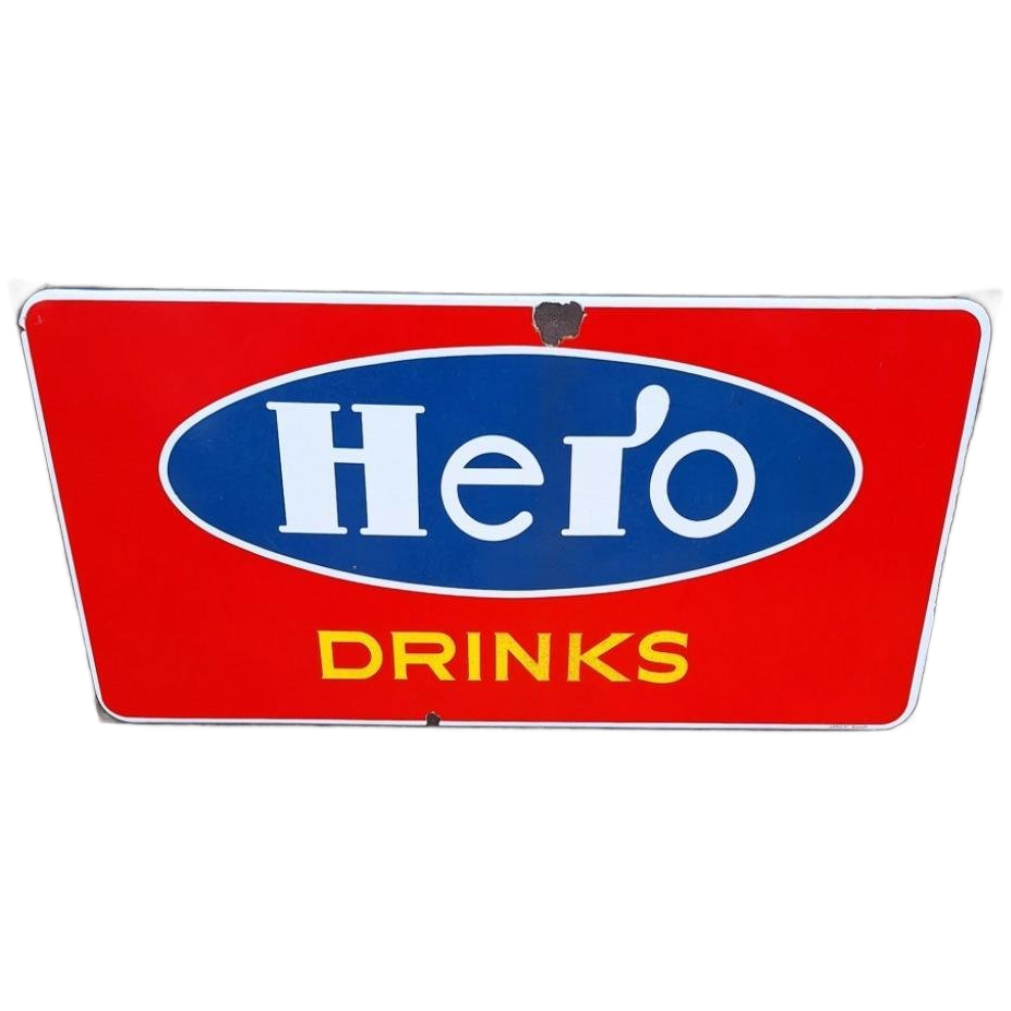 Tof En Groot Emaille Bord Van Hero Drinks, Langcat Bussum. image 1