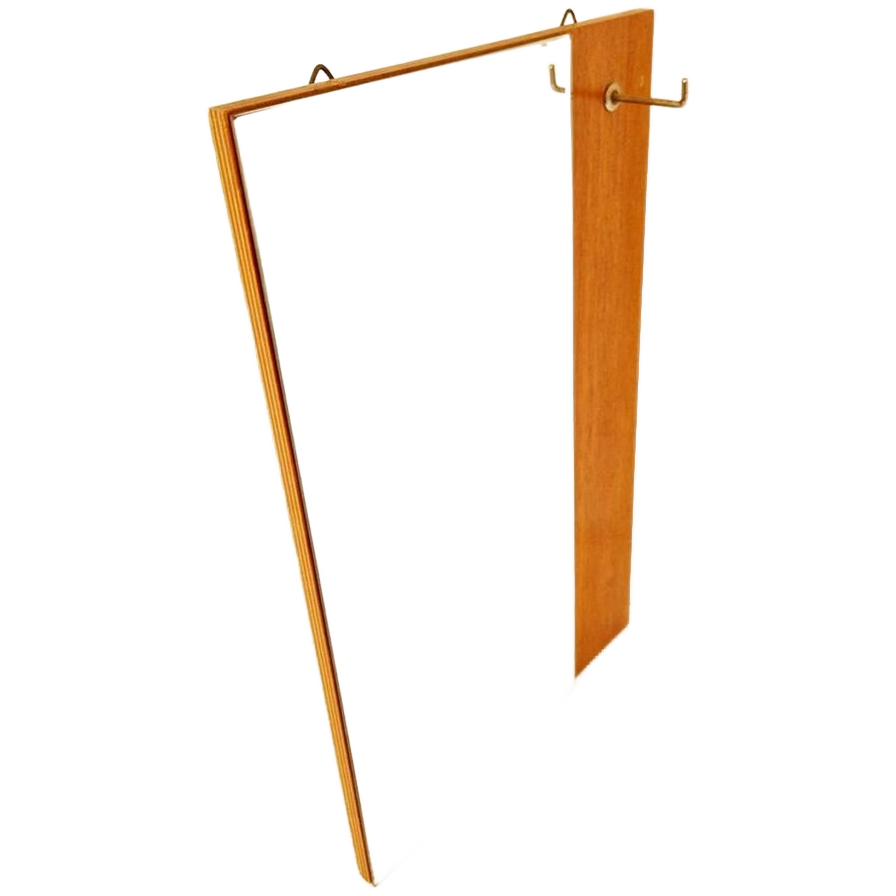 Vintage Spiegel Wandspiegel Teak Jaren 60 Sleutelkastje image 1