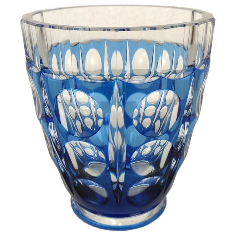 Blauwe Kristallen Vaas Val Saint Lambert image 1