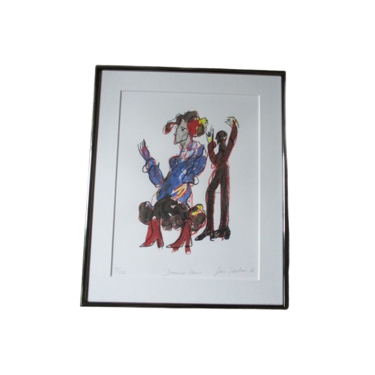 Jan Sierhuis Litho Spaanse Dans 2006 Expressionisme Vintage image 1