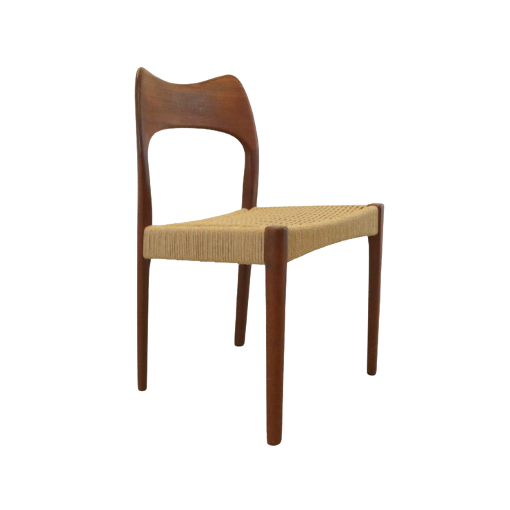 Set 4 Stoelen Papercord Arne Hovmand Olsen Vintage image 1