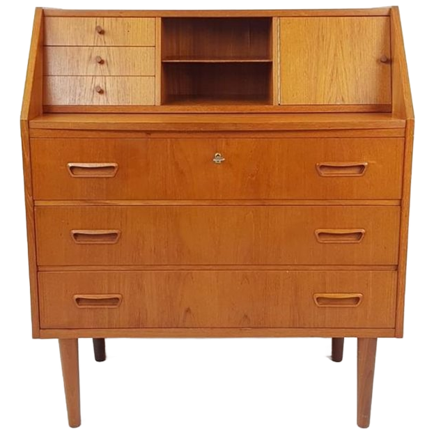 Vintage Deense Teakhouten Secretaire | Wandkast | Ladenkast image 1
