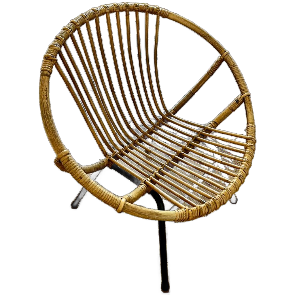 Rohé Noordwolde Rotan Bamboe Fauteuil 1960 image 1