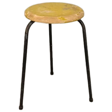 Vintage Industriëlle Kruk, Geel image 1