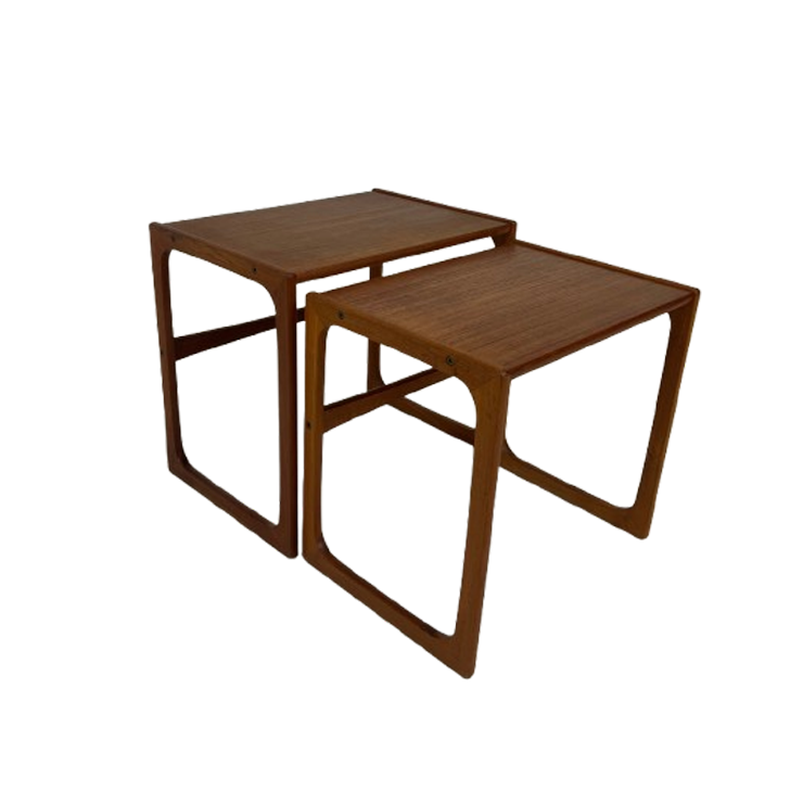 Set Of 2 Danish Teak Nesting Tables image 1