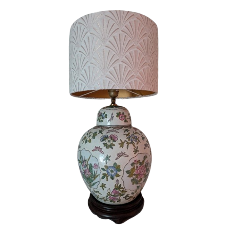 Gemberpot Tafellamp Met Bloemen image 1