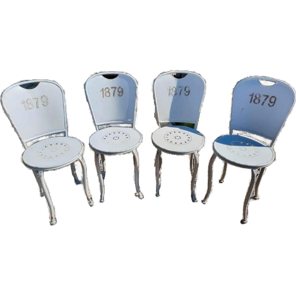 4 Metalen Stoelen Voor Zowel Binnen Als Buiten. image 1