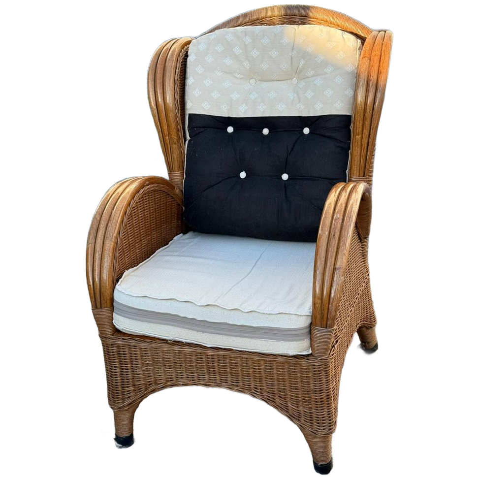 Vintage Wicker Armchair, image 1