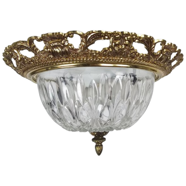 Massive - Hollywood Regency Stijl - Messing - Glas - 3e Kwart 20e Eeuw image 1