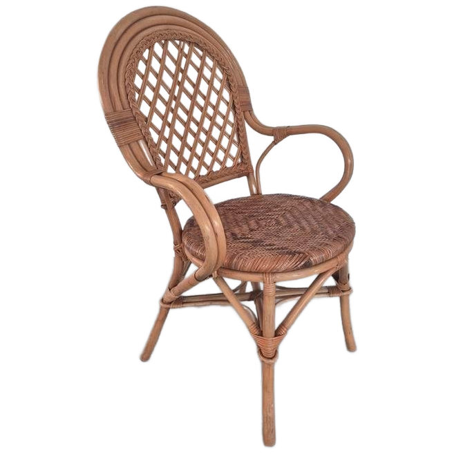 Vintage Boho Rotan Bamboe Stoel image 1