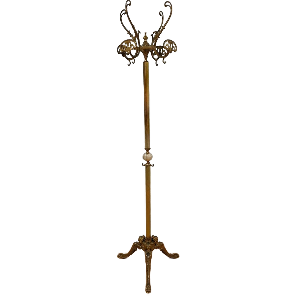 Vintage Goudkleurige Messing Staande Kapstok, Hall Tree 6 image 1