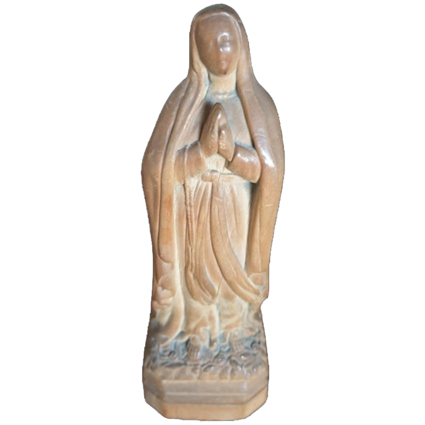 Prachtig Oud Houtsnijwerk Maria Beeldje H 20 Cm image 1