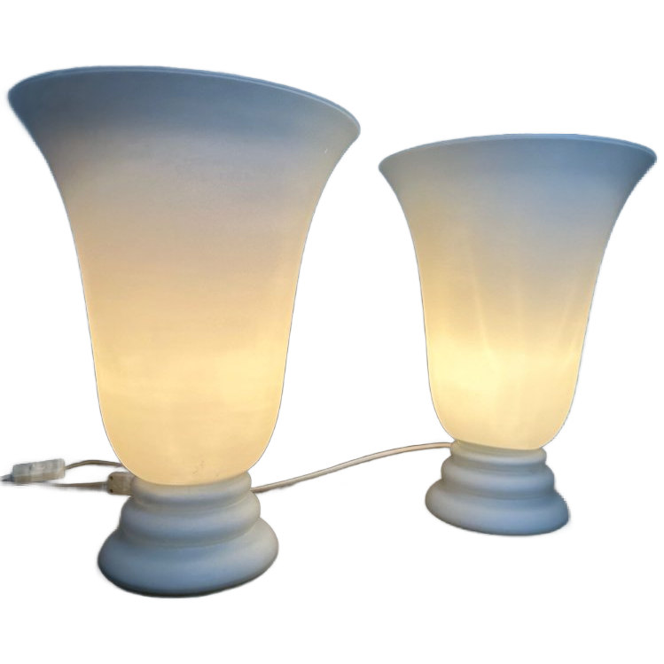 2x Vintage Opaline Vaaslampen image 1