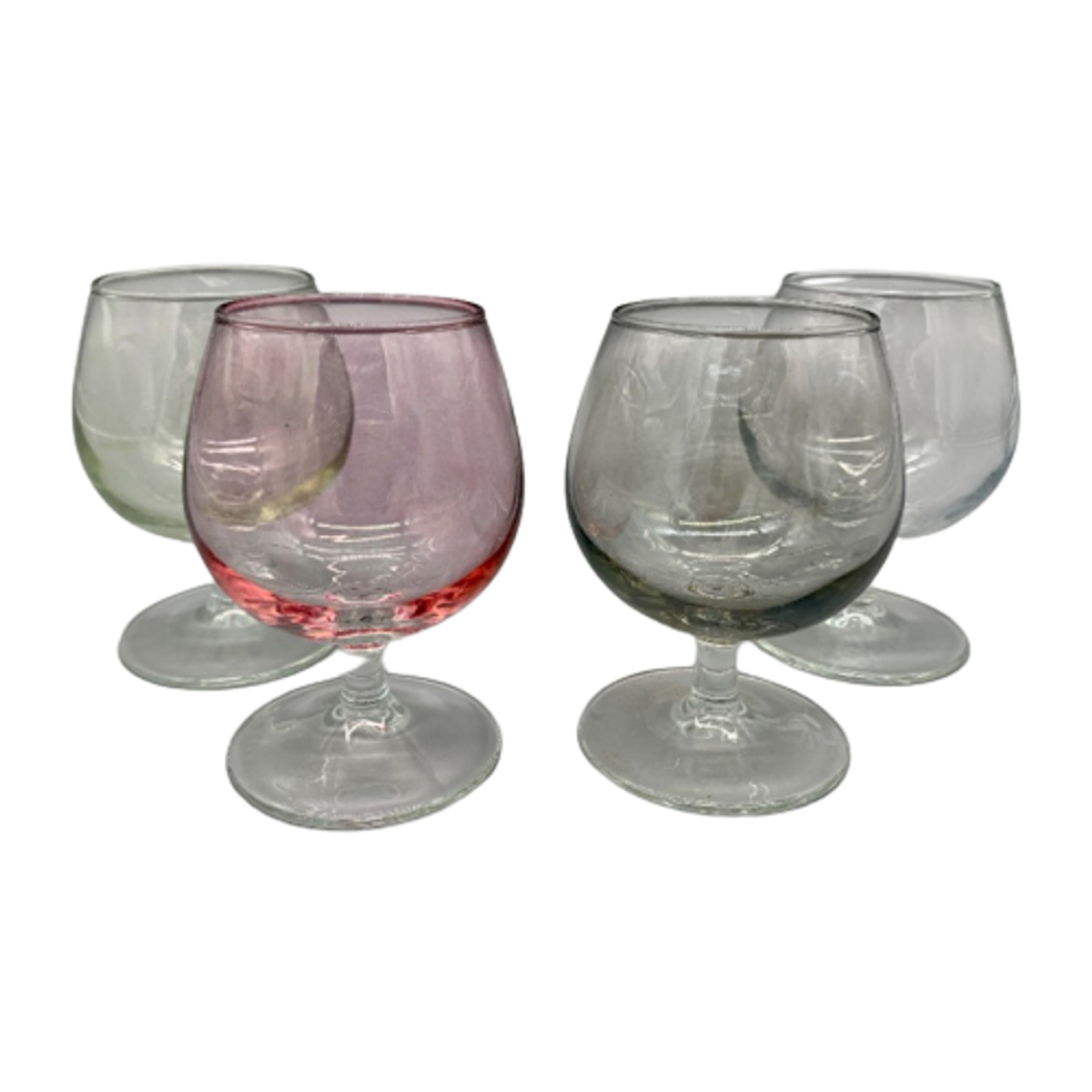 Set Vintage Gekleurde Cognac Glazen 4 Stuks image 1